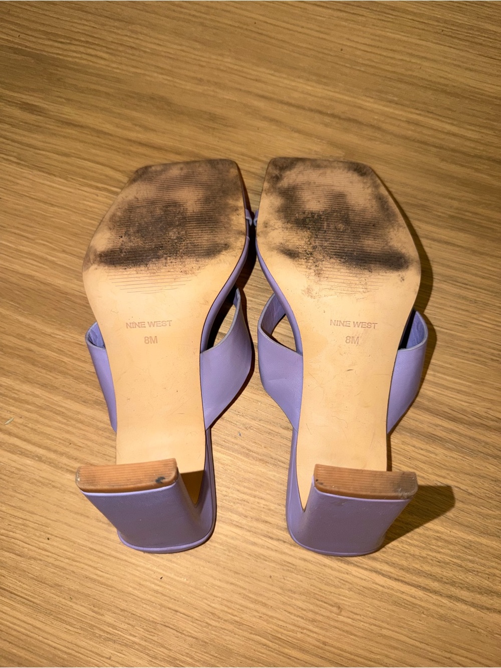 Nine West Lilac Square-Toe Thong Heels - Picture 4 of 5